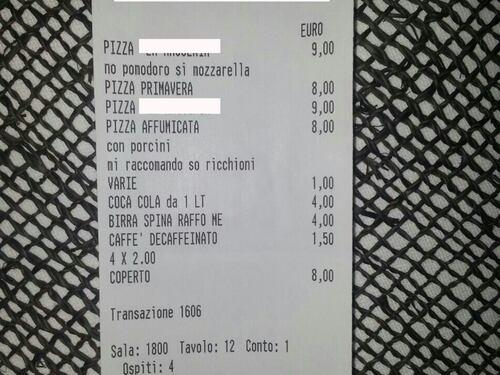 Taranto, scontrino omofobo: "Mi raccomando so ricchioni"