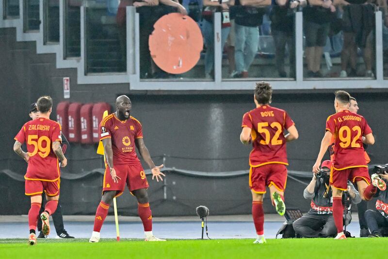Lukaku gol Roma Slavia Praga