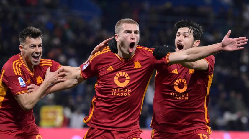 La Roma la ribalta in dieci minuti: vantaggio Sassuolo, ma Dybala e Kristensen firmano i tre punti