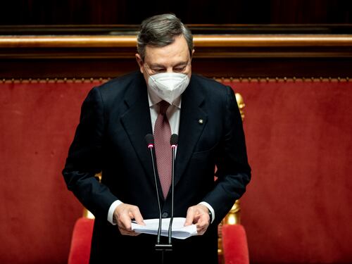 Draghi al Senato per la fiducia: "Italia più orgogliosa in Europa"
