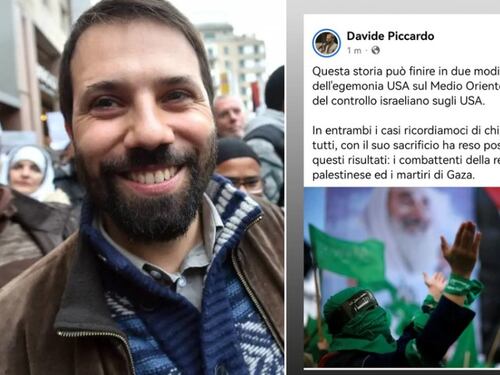 L'ultimo folle post di Davide Piccardo. Elogi alla resistenza palestinese e foto di Hamas