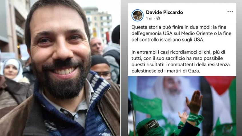 L'ultimo folle post di Davide Piccardo. Elogi alla resistenza palestinese e foto di Hamas