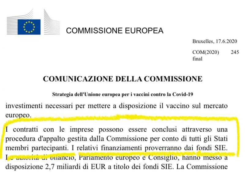 Acquisto vaccini Ue