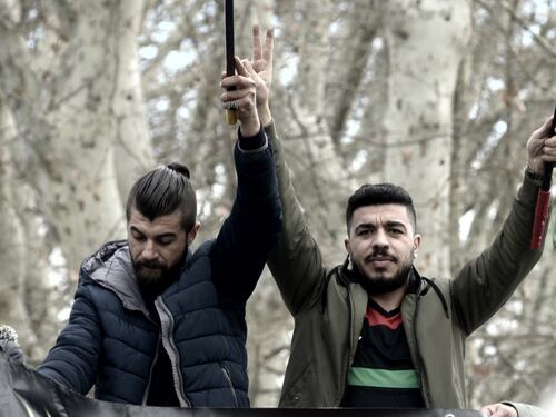Protesta curda a Roma nel giorno della visita di Erdogan