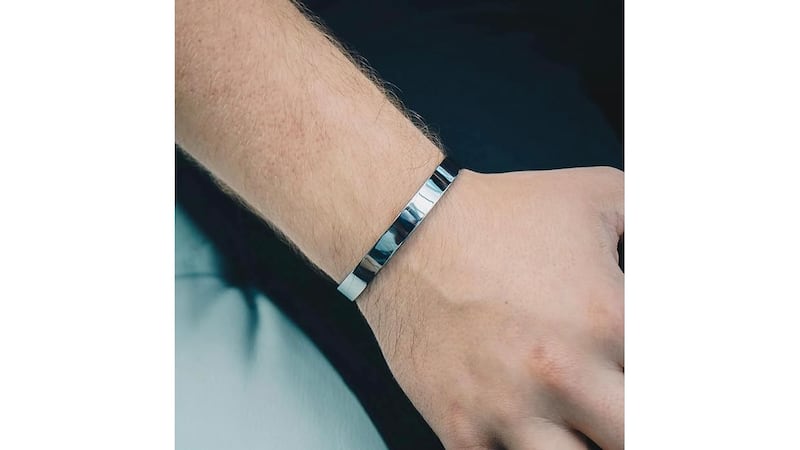 Philip Jones Bracciale rigido da uomo in acciaio