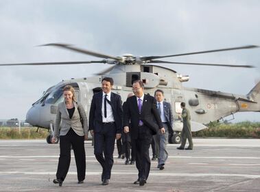 Ban Ki-moon in Sicilia con Renzi e Mogherini 8