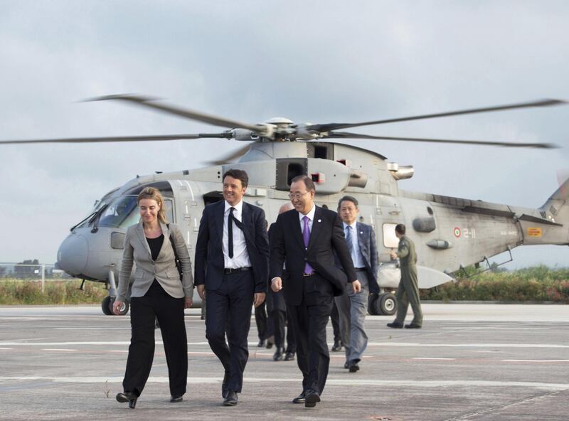 Ban Ki-moon in Sicilia con Renzi e Mogherini 8