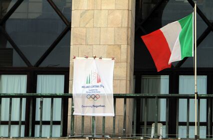 Il logo delle olimpiadi invernali Milano Cortina 2