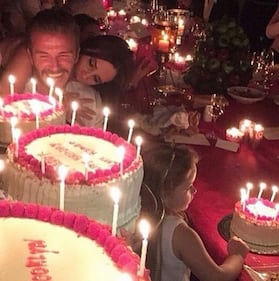 David Beckham, reunion delle Spice Girls per il compleanno 18