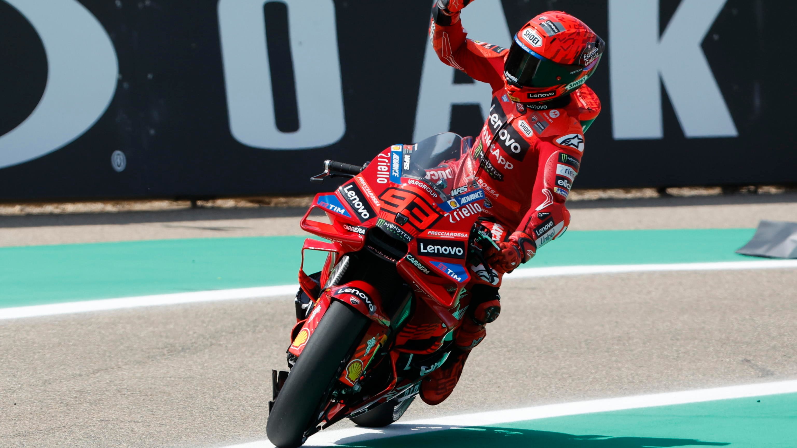 MotoGp ad Aragon: pole e sprint. Male Pecco