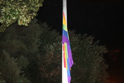 Blitz Foro753 contro le bandiere Lgbt dell'Eur 3