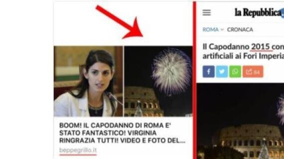 Grillo esalta il Capodanno del M5s, ma usa una foto del 2015