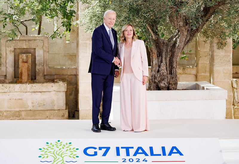 Giorgia Meloni accoglie i leader del G7 1