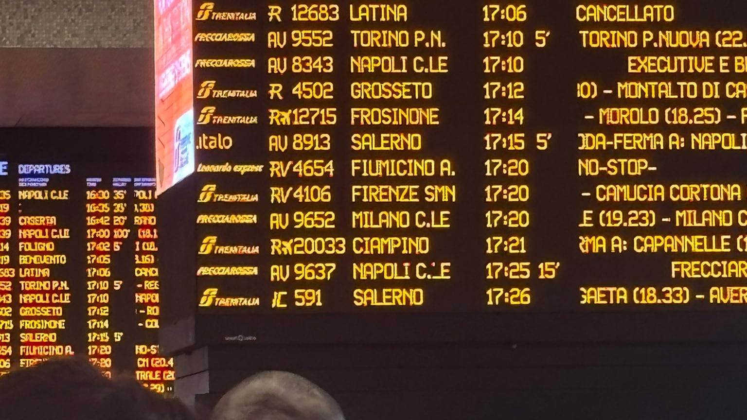 Guasto sull'alta velocità Roma-Napoli. Caos a Termini, treni con 100 minuti di ritardo