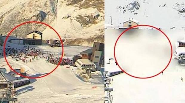 Cervinia, la foto censurata degli sciatori in fila. "Solo problemi di privacy, erano tutti atleti"
