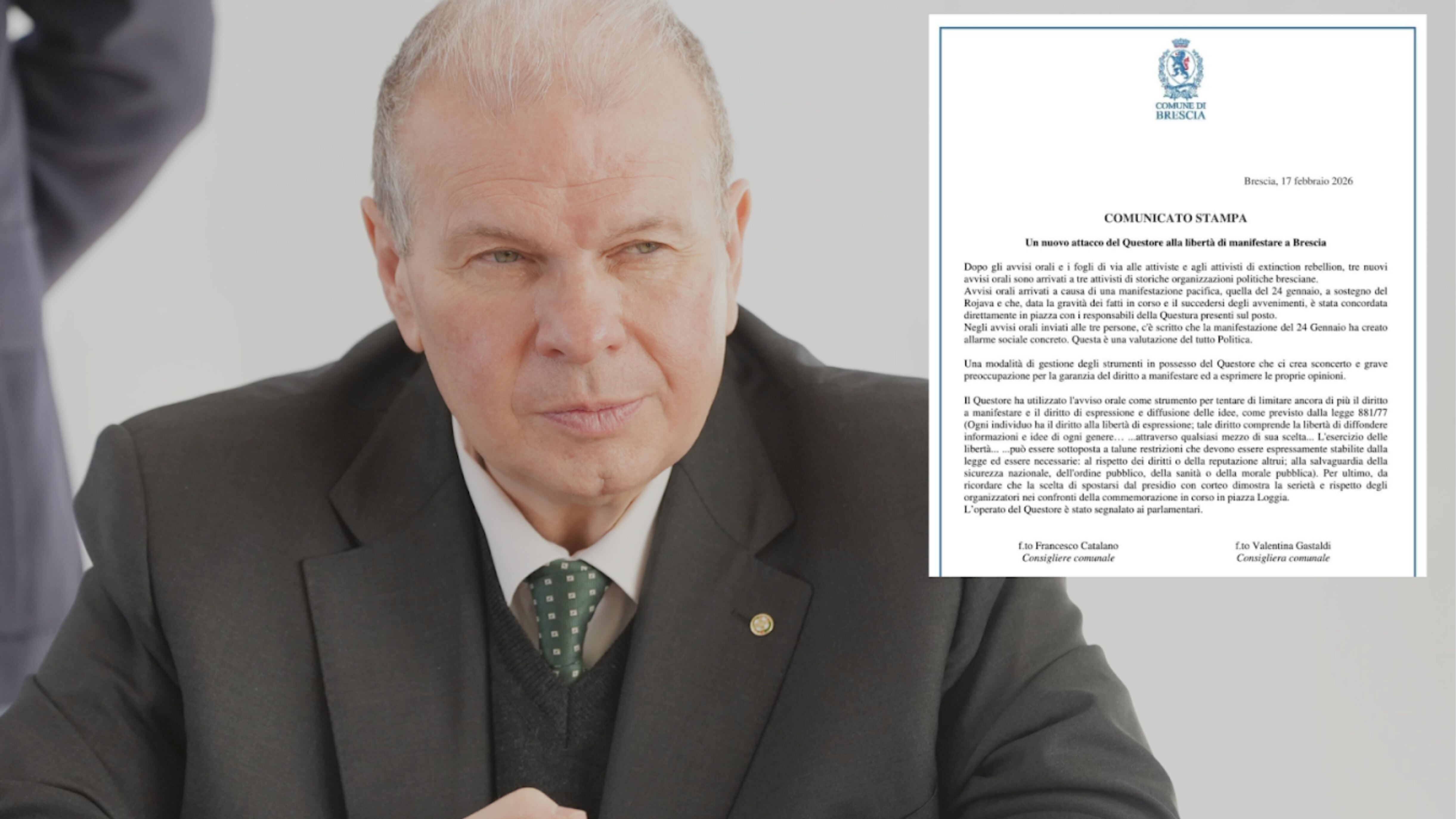 La vergogna contro il questore di Brescia: la sinistra a fianco degli antagonisti. FI: "Dovrebbero avere posizione netta su sicurezza"
