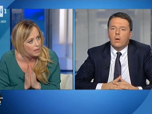 "Eletta col Porcellum", "Bugiardo". Litigio Renzi-Meloni sulla Costituzione