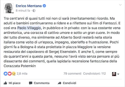 Paolo Villaggio, il messaggio dei vip 4