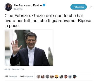 Fabrizio Frizzi, il cordoglio social dei vip 19