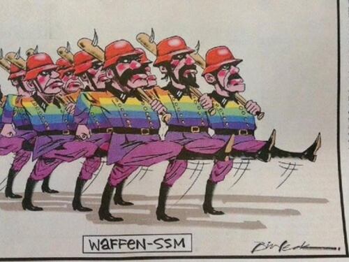 La comunità LGBT come le SS, Bill Leak di nuovo sotto accusa
