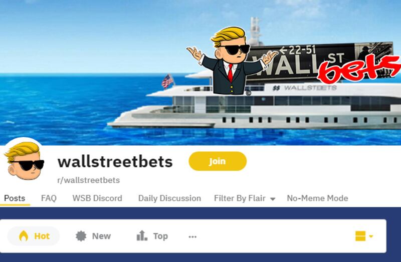 Il canale r/wallstreetbets su Reddit
