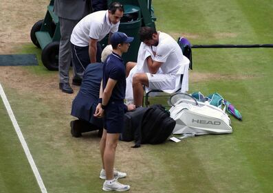 Wimbledon, la disperazione di Cilic dopo l'infortunio 6