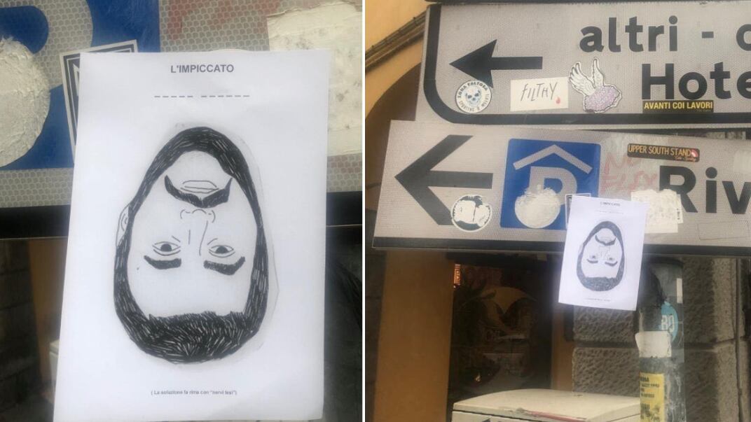 Il volantino choc dei bolognesi rossi: Salvini impiccato a testa in giù