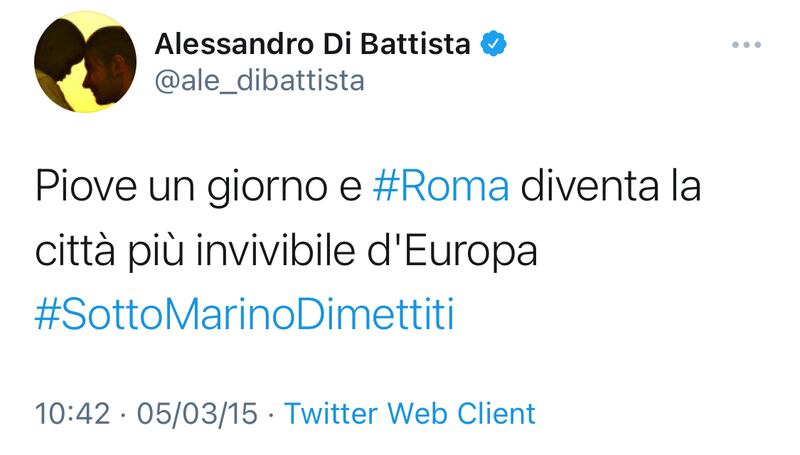 Tweet Alessandro Di Battista 2015