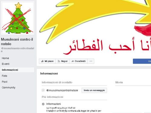 Su Facebook spunta la pagina che predica il "jihad contro il Natale"