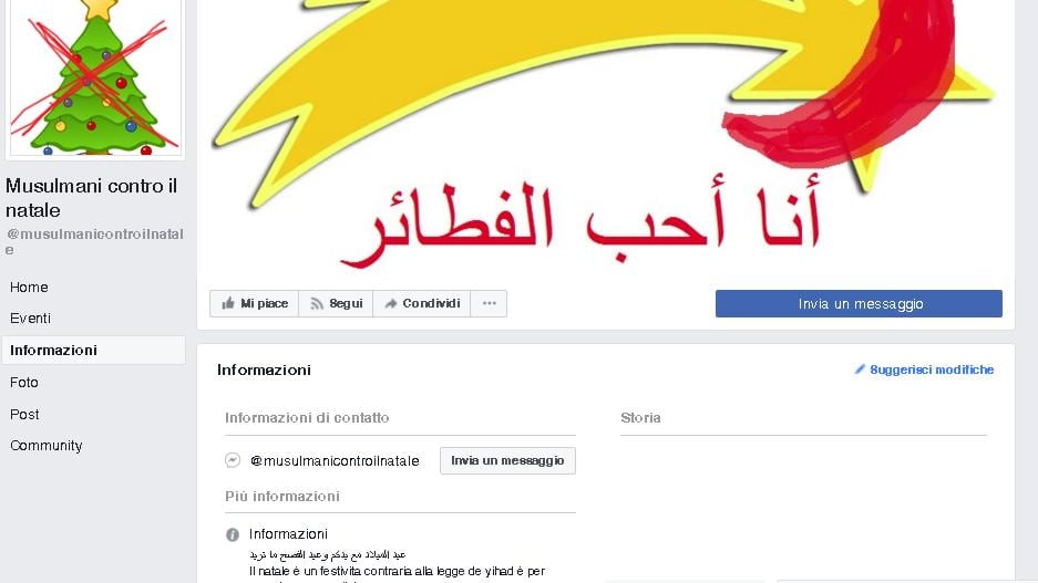 Su Facebook spunta la pagina che predica il "jihad contro il Natale"