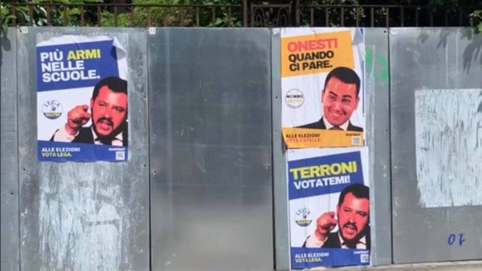 "Terroni votatemi": i finti manifesti elettorali di Salvini e Di Maio