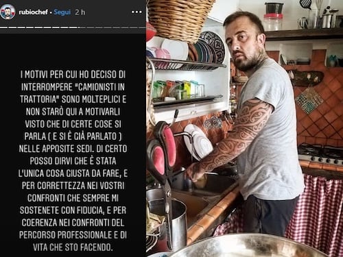 Chef Rubio conferma l'addio alla tv: "Ho lasciato io, ero nervoso"