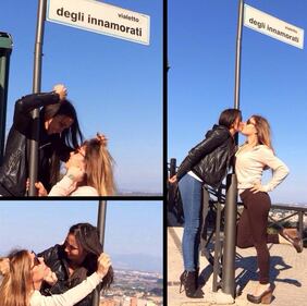 Il bacio saffico tra Naike Rivelli e Siria de Fazio 1