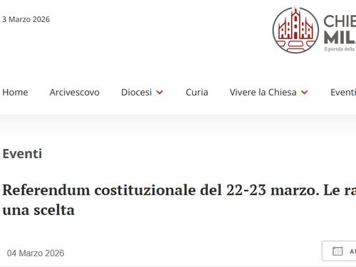 “Le ragioni di una scelta consapevole per il no”. Il portale della Diocesi Ambrosiana promuove l’evento per il referendum