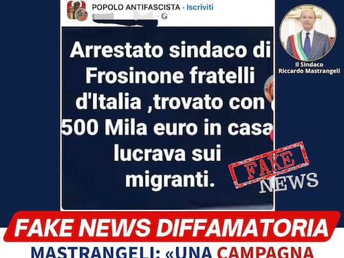 “Sindaco FdI arrestato: lucrava sui migranti”. La fake della pagina “Popolo antifascista”