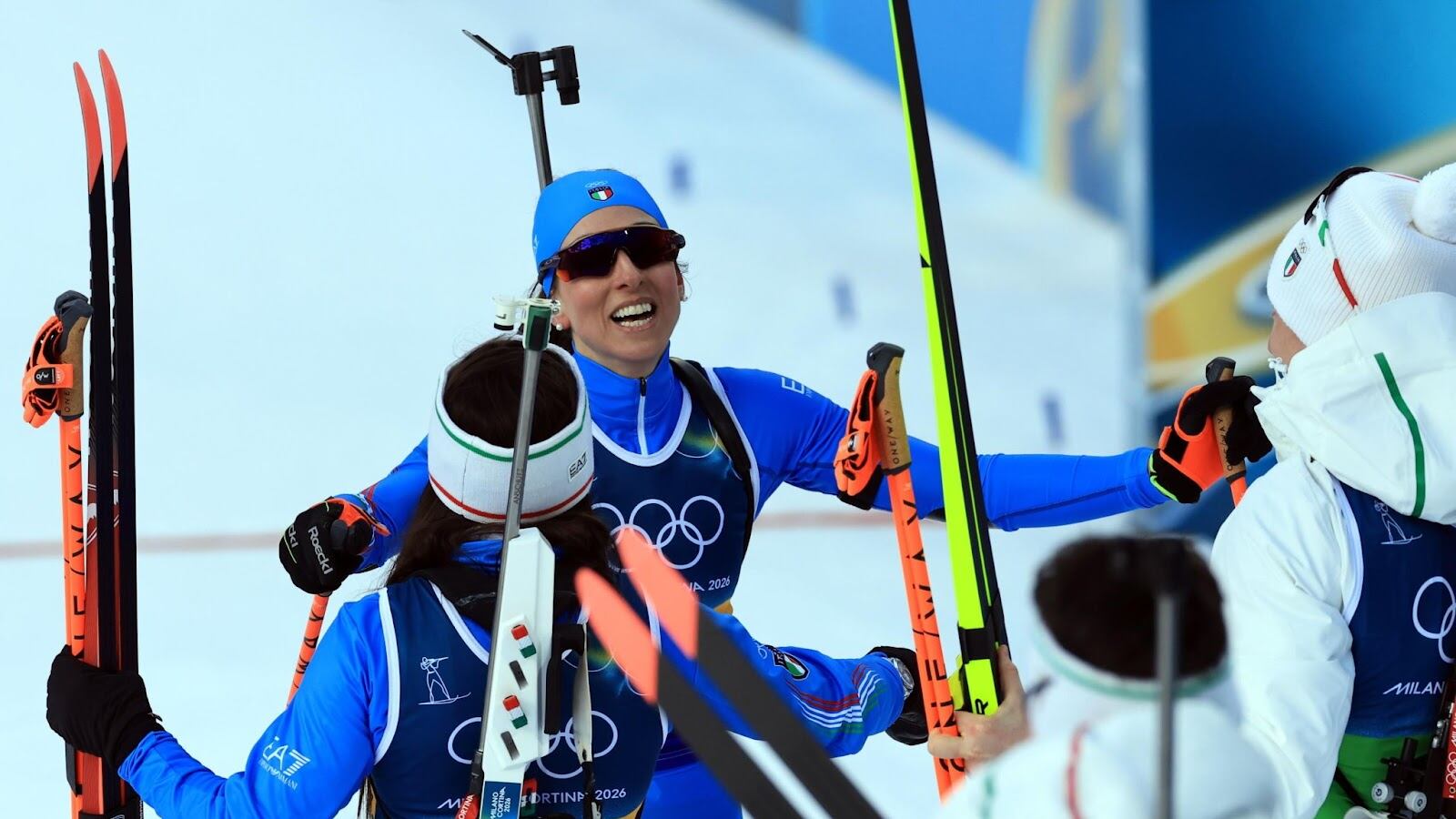 Olimpiadi, argento da applausi per gli Azzurri nella staffetta mista del biathlon