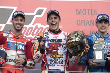 Marc Marquez e la festa per il mondiale 2