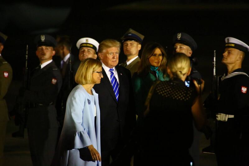 L'arrivo di Trump e Melania in Polonia 13
