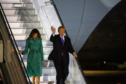 L'arrivo di Trump e Melania in Polonia 14