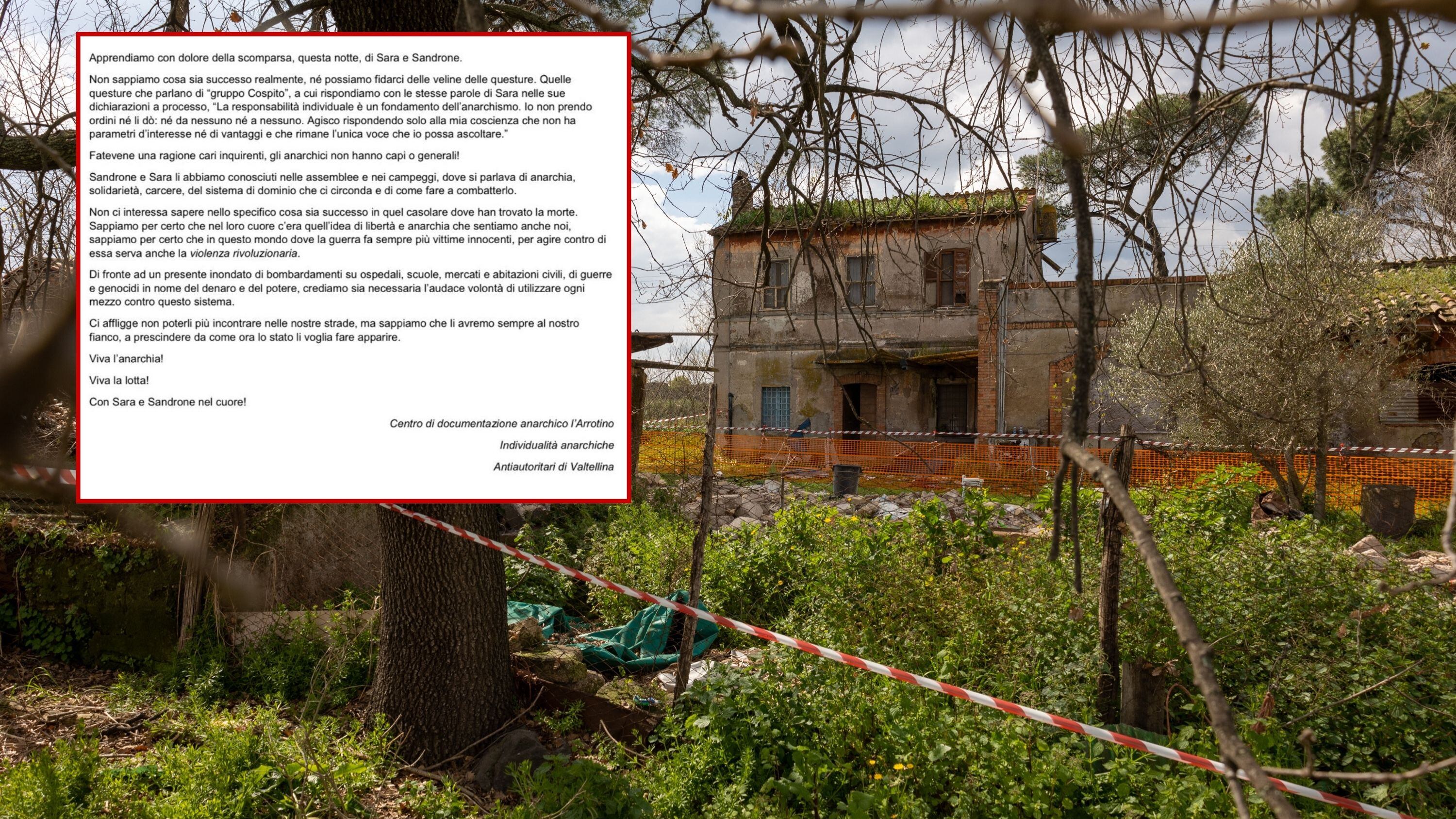 "Serve la violenza rivoluzionaria". Gli anarchici alzano il tiro dopo la morte di Mercogliano e Ardizzone