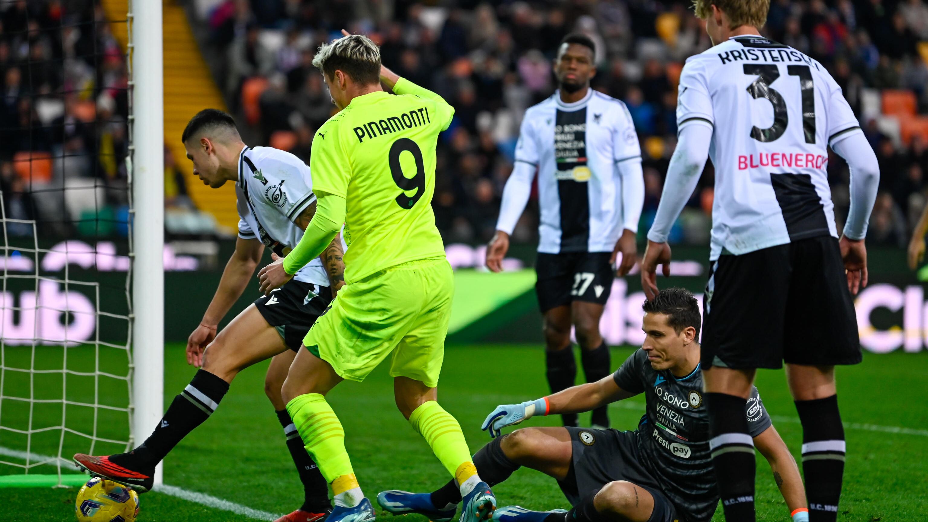 Udinese-Sassuolo, un pareggio che serve a poco a entrambe