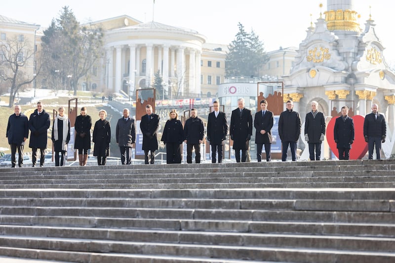 Ucraina, terzo anniversario di guerra. I leader occidentali al cospetto di Zelensly 3