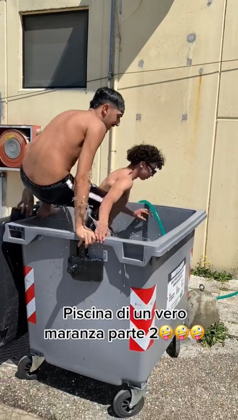 Maranza nel cassonetto