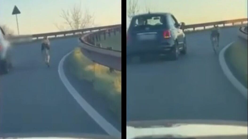 Carpi, l'auto sfreccia sull'autostrada con il cane al guinzaglio