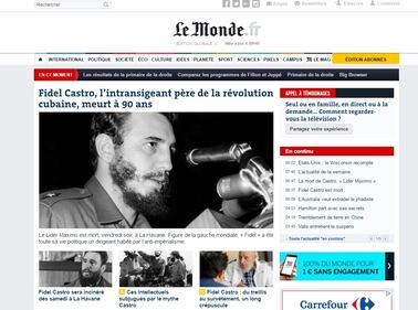 La morte di Castro sui siti di tutto il mondo 10