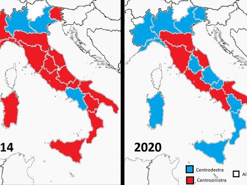 La mappa delle Regioni dopo il voto in Emilia Romagna e in Calabria