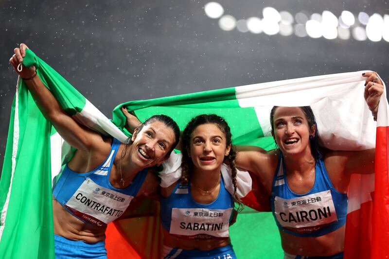 La storica tripletta azzurra nei 100 metri femminili alle Paralimpiadi di Tokyo 12