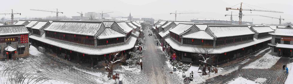 Cina ,la neve rende magica la città vecchia di Qingzhou 6