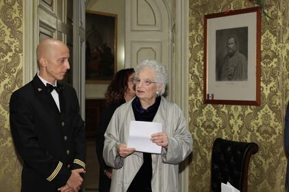 La senatrice Liliana Segre arriva al Senato 7