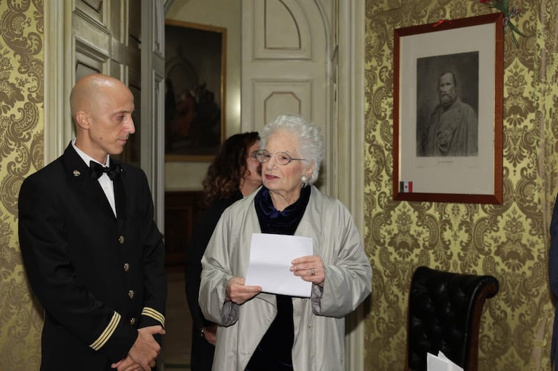 La senatrice Liliana Segre arriva al Senato 7
